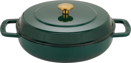 Combekk Combekk Enameled traktørpanne støpejern Ø28 cm Holly Green gold knob