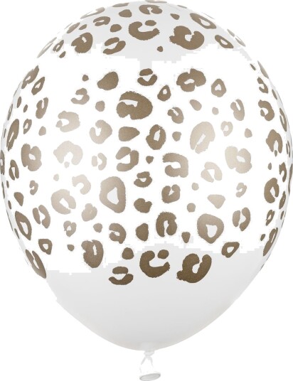 50 stk 30 cm Hvite Leopard Ballonger