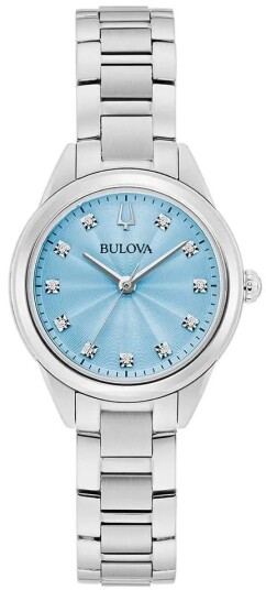 Bulova Dameklokke 96P250 Sutton Blå/Stål Ø28 mm Bulova Dameklokke 96P250 Sutton Blå/Stål Ø28 mm