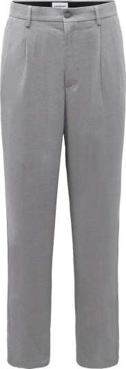 Lindbergh Wool Look Herringbone Pleated Pants   Grey   M