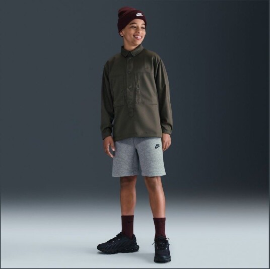 Nike Shorts NSW Tech Fleece   Grå/Svart Barn størrelse M: 137 147 cm