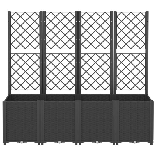 Plantekasse med espalier svart 160x40x140 cm PP Plantekasse med espalier svart 160x40x140 cm PP