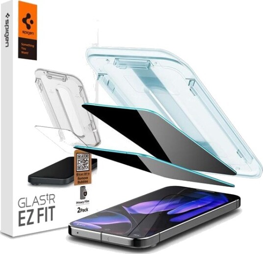 Spigen Privacy Skjermbeskytter tR EZ Fit 2-pakning for Google Pixel 9/9 Pro