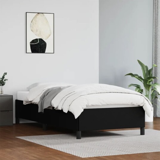  Sengeramme uten madrass svart 90x190 cm Single kunstskinn