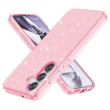 Samsung Galaxy S25+ Stylish Glitter Series Hybrid deksel   Rosa