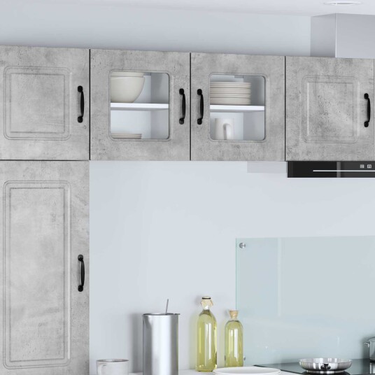  Kjøkkenskap 2 pcs Betonggrå 40 x 31 x 40 cm Konstruert tre