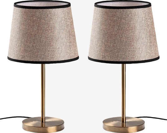 Opviq Bordlampe Set Abajur Beige Bordlamper
