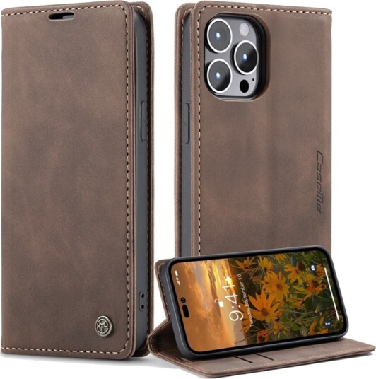 CaseMe Matte Wallet Style (iPhone 14 Pro) Brun