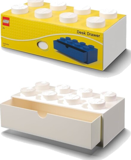 LEGO Storage Desk Drawer 8 brick oppbevaring med 1 skuff 32 x 16 cm white LEGO Storage Desk Drawer 8 brick oppbevaring med 1 skuff 32 x 16 cm white