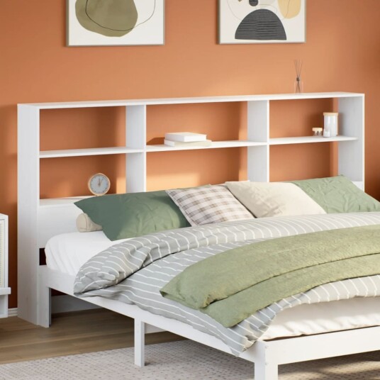  Hodegavl med oppbevaring hvit 180 cm heltre furu 8721158396655
