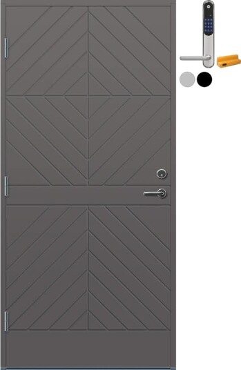 Ytterdør Bygg1 Tinn med Yale Doorman Classic Home