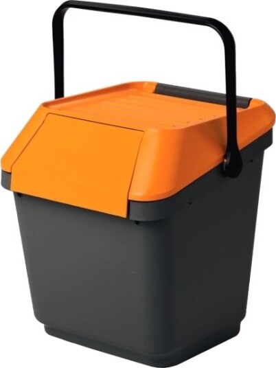Avfallsbeholder Easymax Grå Plast 35 L Med Oransje Lokk