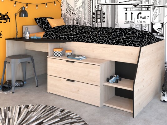 Parisot Group Juniorseng med Skuff Milky 90×200 Natur Parisot Group Juniorseng med Skuff Milky 90×200 Natur