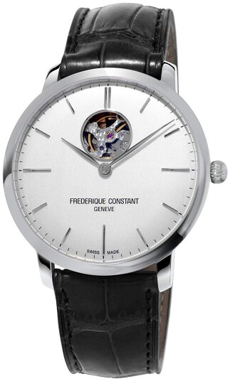 Frederique Constant Herreklokke FC 312S4S6 Slimline Sølvfarget/Lær Frederique Constant Herreklokke FC 312S4S6 Slimline Sølvfarget/Lær