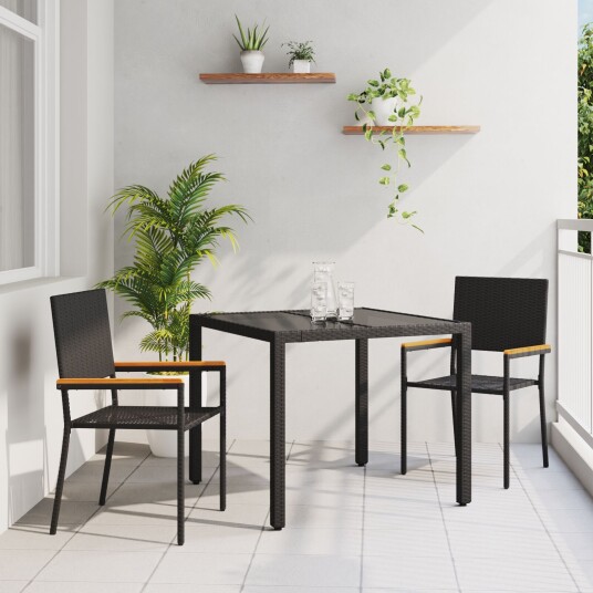 3 deler hagespisestol svart polyrotting 3 deler hagespisestol svart polyrotting
