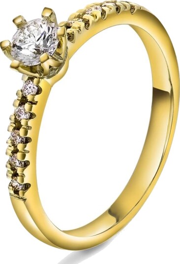 Vida By Pan Jewelry Vida ring i gull med dia 0,40 ct TWSI størrelse Vida ring i gull med dia 0,40 ct TWSI 52