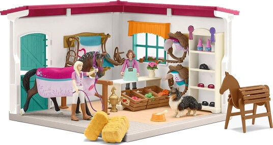 Schleich Hestebutikk Lekesett med Figurer og Tilbehør i Plast