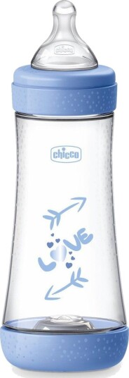Chicco Perfect 5 Tåteflaske 4+mnd 300ml Blå Chicco Perfect 5 Tåteflaske 4+mnd 300ml Blå