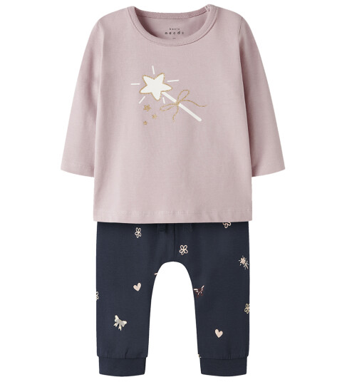 Name It Pysjamas 2 Deler NbfVubie Polert Lilac/Navy Blazer Name It 56 2 delt nattøy Blå Rosa
