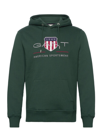 GANT Reg Archive Shield Hoodie - Green - XL