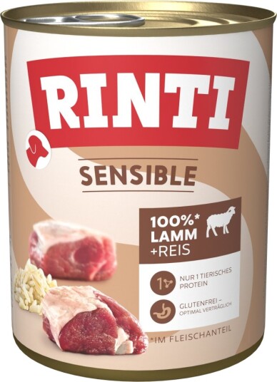 Rinti Våtfôr Sensible Og Ris Lam 24 X 800 G Rinti Våtfôr Sensible Og Ris Lam 24 X 800 G