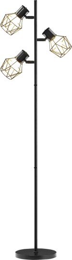 Gulvlampe gulvlampe med 3 E27 sokler 40 W gulvlampe med 3 justerbare flammer for stue høyde 169 cm metall eksklusiv lyspær