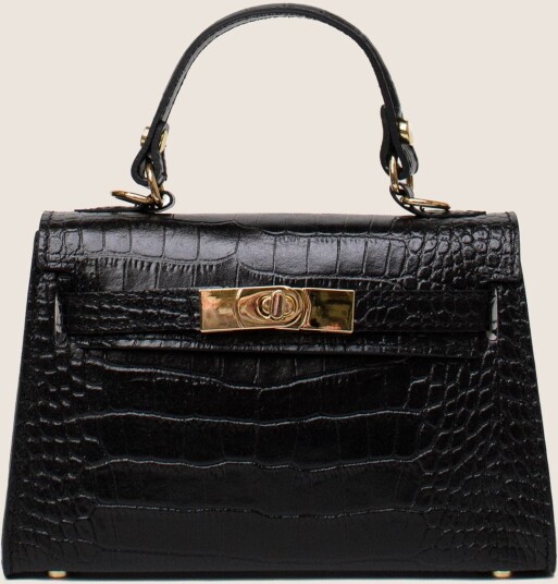 Latalia Ab Trento Croco Printed Leather Bag Latalia Ab Trento Croco Printed Leather Bag