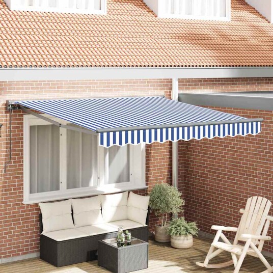 Innvendbar Markise Blå og hvit 300x250 cm Innvendbar Markise Blå og hvit 300x250 cm