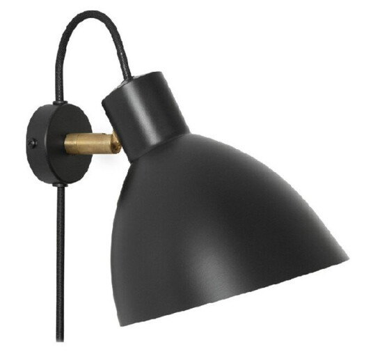 Konsthantverk - KH#1 Svart/Rå Messing Vegglampe Konsthantverk - KH#1 Svart/Rå Messing Vegglampe