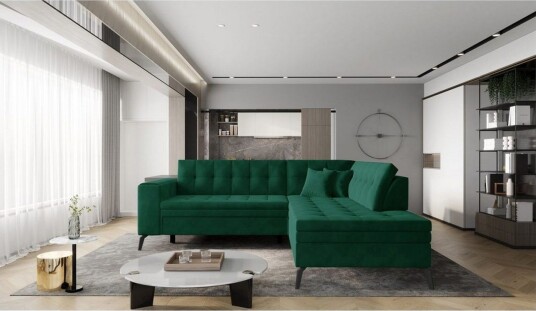 Seksjon Eltap Lanvin 260x210x93 cm Lukso 35 Mørk grønn Høyre Seksjon Eltap Lanvin 260x210x93 cm Lukso 35 Mørk grønn Høyre