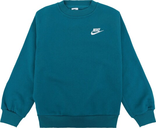 Nike K Nsw Club Flc Crew Ls Lbr   BRIGHT SPRUCE/WHITE   147 158