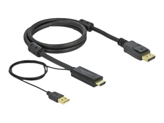 Delock 1 m Video/lydkabel HDMI til DisplayPort 4K med Trippel Beskyttelse Delock 1 m Video/lydkabel HDMI til DisplayPort 4K med Trippel Beskyttelse