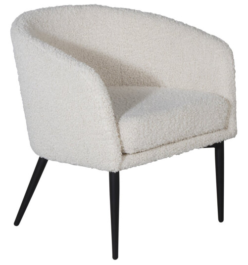 Venture Design Fluffy lounge stol Hvit Textil/svart Hvit