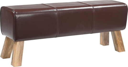vidaXL benk 110 x 30 x 45 cm Ekte Lær Mørk brun