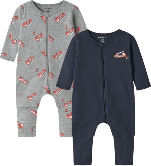 Name It Firetruck 2-pack Nattdrakt Navy 50 Name It Firetruck 2-pack Nattdrakt Navy 50