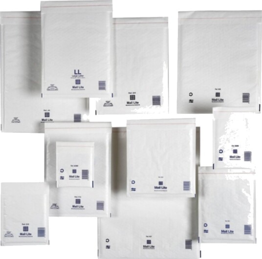 Boblekonvolutt Mail Lite Tuff 270x360 mm hvit, 50 stk. Boblekonvolutt Mail Lite Tuff 270x360 mm hvit, 50 stk.