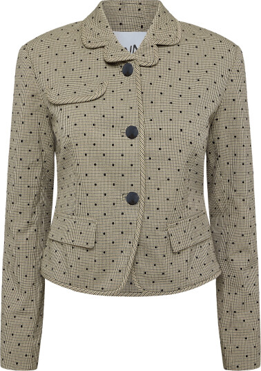 GANNI Flock Check Suiting Blazer Beige 38 GANNI Flock Check Suiting Blazer Beige 38