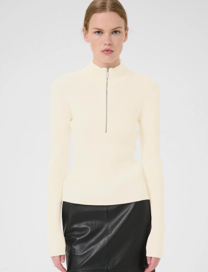 Gestuz Yasmiagz Zipper Pullover Noos - Cream - M