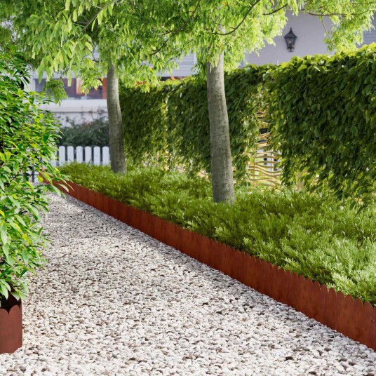 vidaXL Gjerdekant 30 pcs 103 x 25 cm Stål Rusten