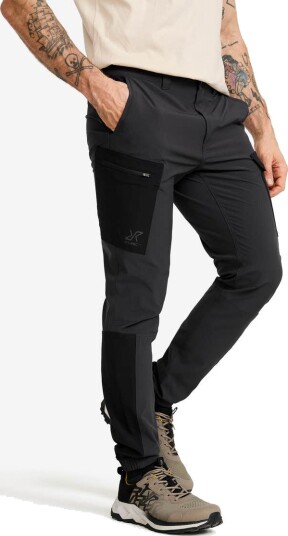 Revolutionrace Verge Stretch Cargo Pants Herre Anthracite/Black 2XL Turbukse & Fritidsbukse