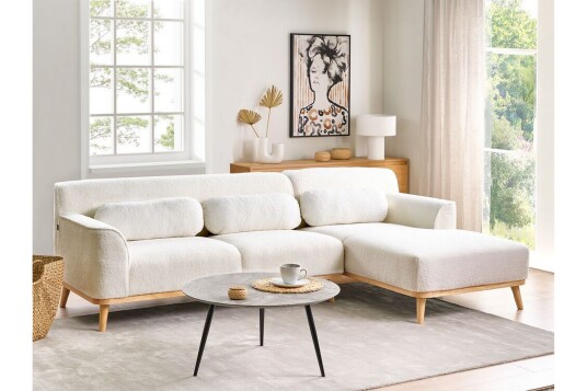 Bree Hjørnesofa 3 seter   Hvit/Lyst tre