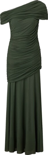 Bubbleroom Maxikjole Off Shoulder Mesh Gown Grønn
