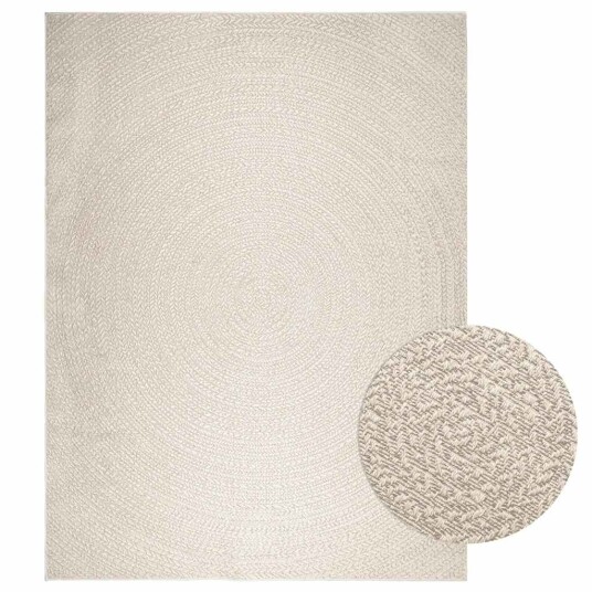 Teppe ZIZUR kremhvit 240x340cm jute-utseende innendørs&utendørs 8721102836985