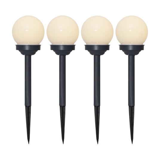 Solcelledrevet LED-lampe Ø10 cm 4-pk.