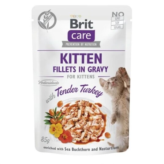 Brit Care Cat Gravy Kitten Kalkun 85 G