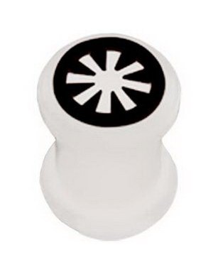 Monster Rims Hvit og Svart Piercing Tunnel Strl 6 mm