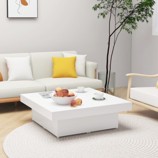 vidaXL Salongbord hvit 90x90x28 cm sponplate vidaXL Salongbord hvit 90x90x28 cm sponplate