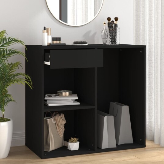 vidaXL Sminkeskap svart 80x40x75 cm konstruert tre