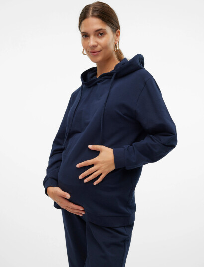 Mamalicious Mlmille L/S Sweat Hood Noos Navy S