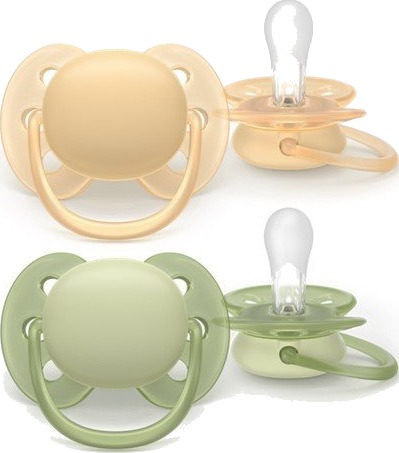 Philips Avent SCF09145 Soft Smokk 6-18 Måneder Grønn Og Gul 2 stk Philips Avent SCF09145 Soft Smokk 6-18 Måneder Grønn Og Gul 2 stk
